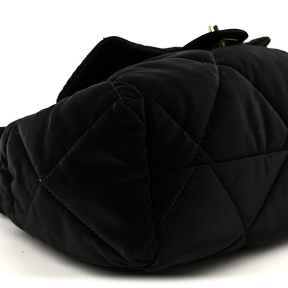Chanel Nylon Velvet Effect Quilted Large Bowling Bag Black 10 of 11
