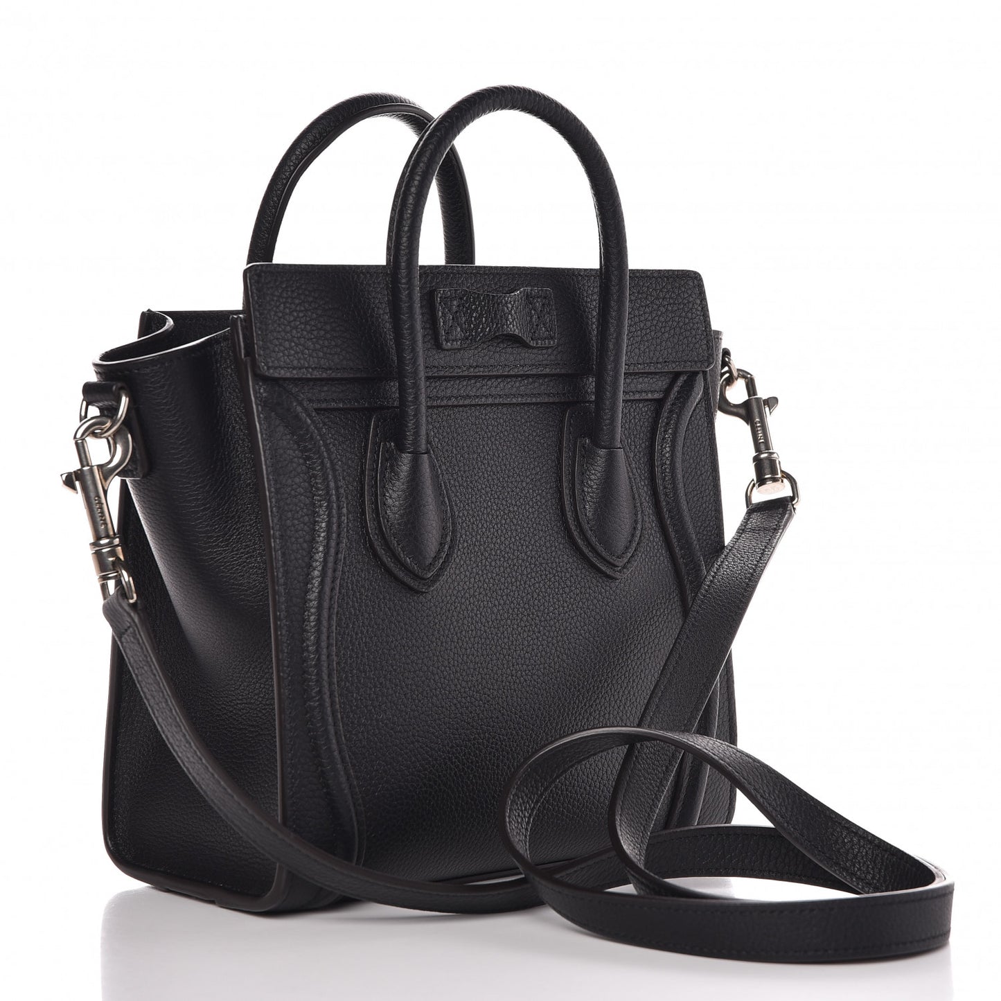 Drummed Calfskin Nano Luggage Black