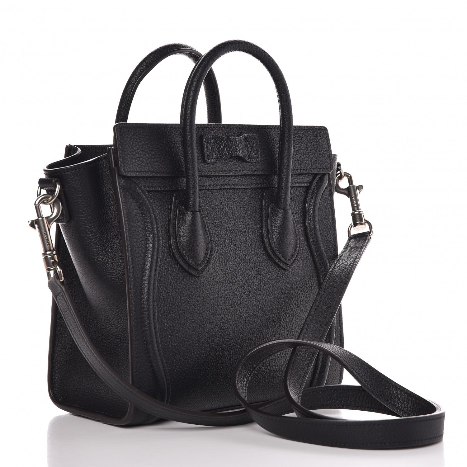 Celine Drummed Calfskin Nano Luggage Black 3 of 13