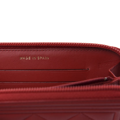 Chanel Caviar Quilted Small Boy Zip Around Wallet Dark Red 7 of 9