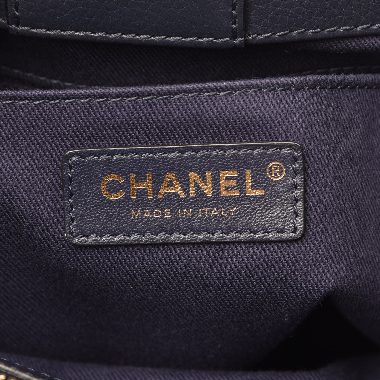 Grained Calfskin Medium Neo Executive Shopper Tote Dark Blue