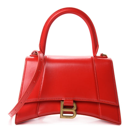 Balenciaga Shiny Box Calfskin Small Hourglass Top Handle Bag Bright Red 1 of 11
