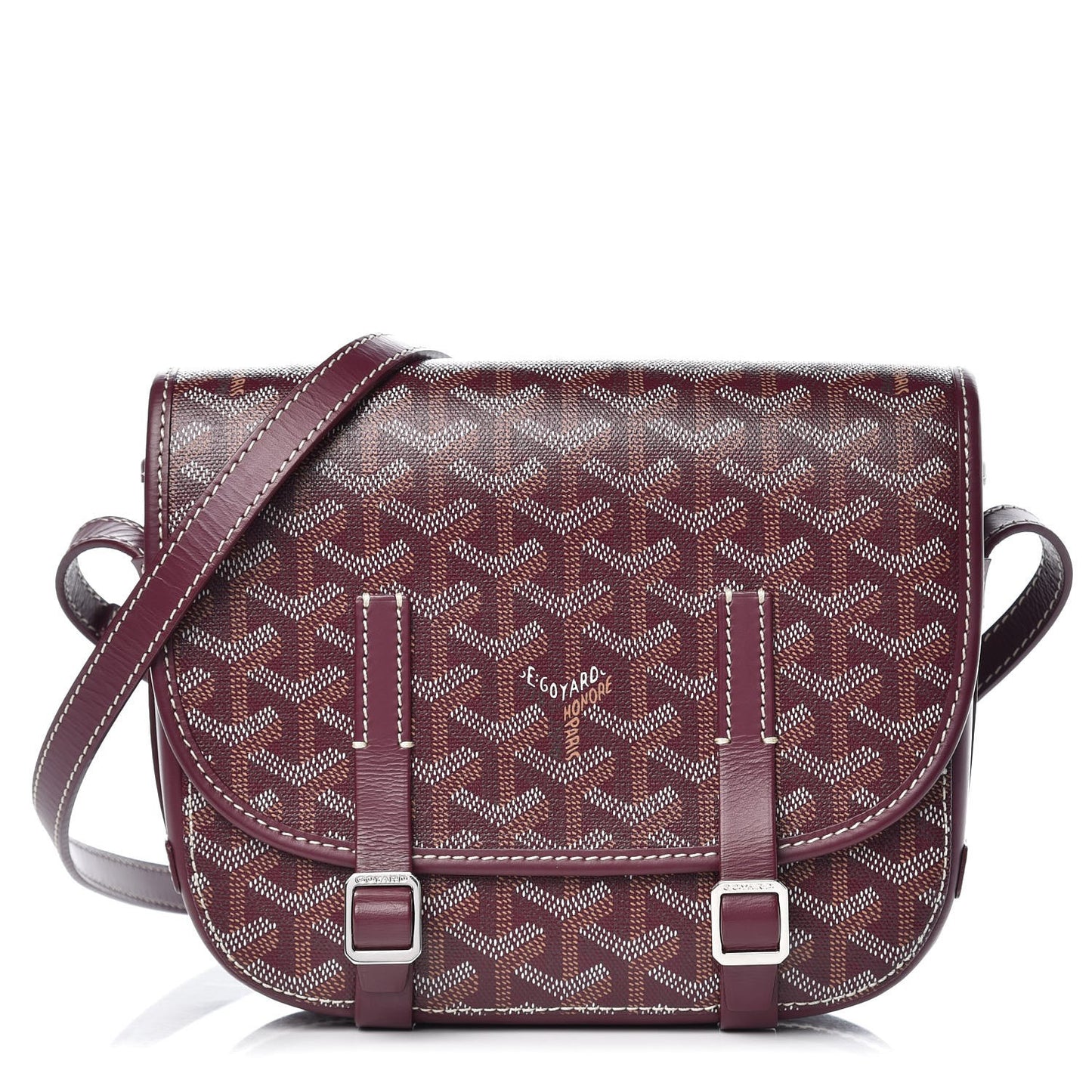 Goyardine Belvedere PM Messenger Bag Burgundy