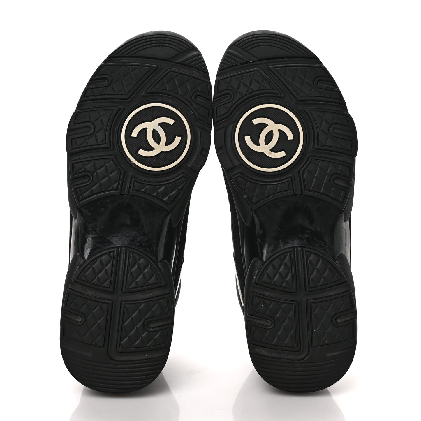 Toile Suede Calfskin CC Sneakers 38 Black