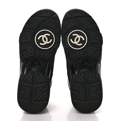 Chanel Toile Suede Calfskin CC Sneakers 38 Black 5 of 8