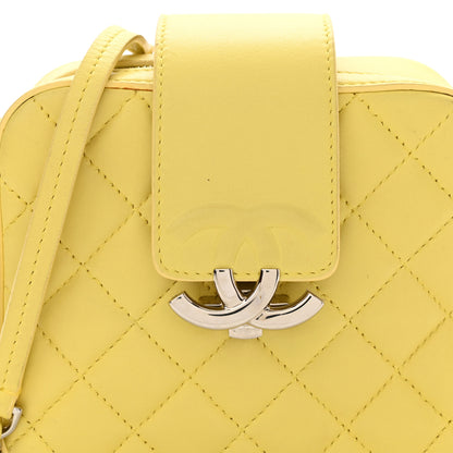 Chanel Lambskin Quilted Mini CC Box Camera Bag Yellow 7 of 9