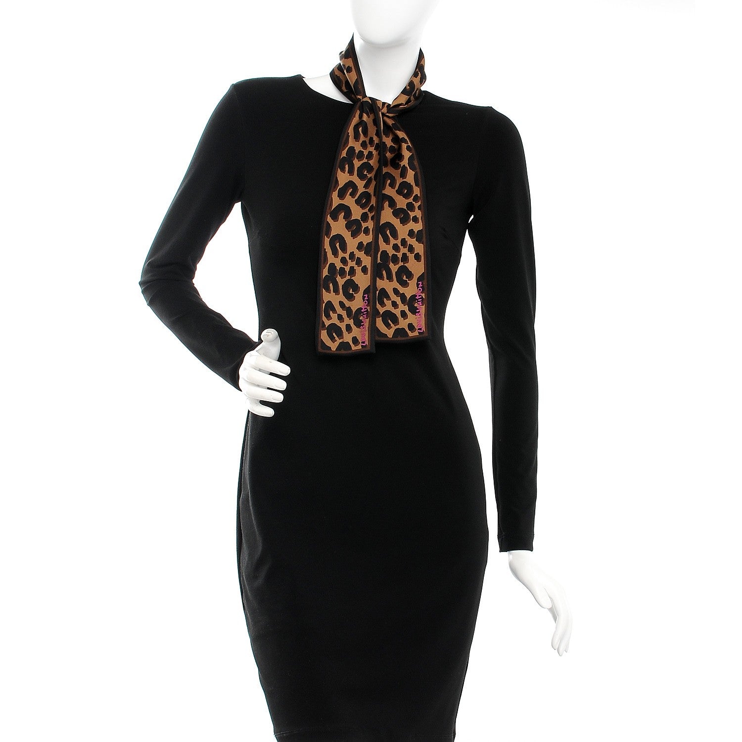 Louis Vuitton Silk Leopard Bandeau Scarf Marron 2 of 5