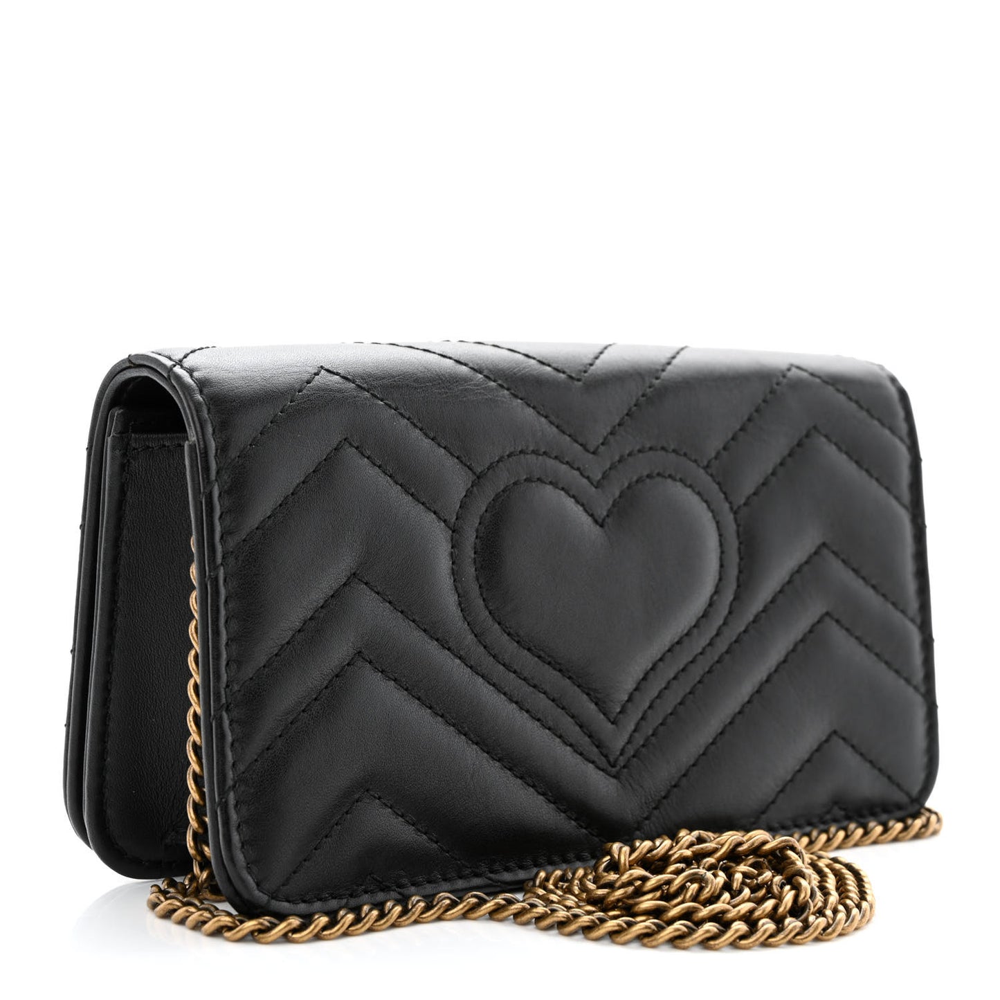 Calfskin Matelasse Animal Studs GG Marmont Mini Bag Black