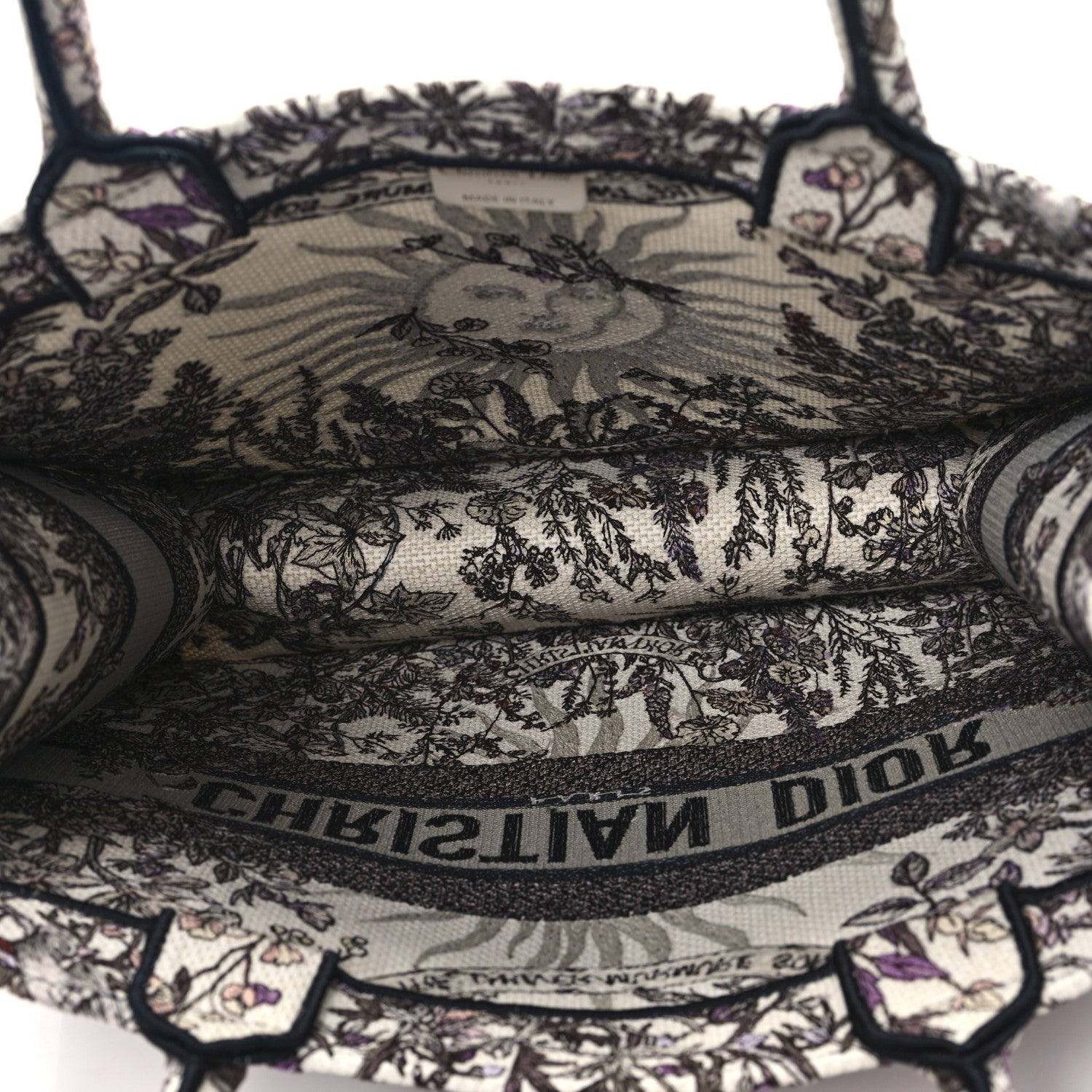 Christian Dior Canvas Embroidered Medium 4 Saisons Hiver Soleil Book Tote Multicolor 5 of 11