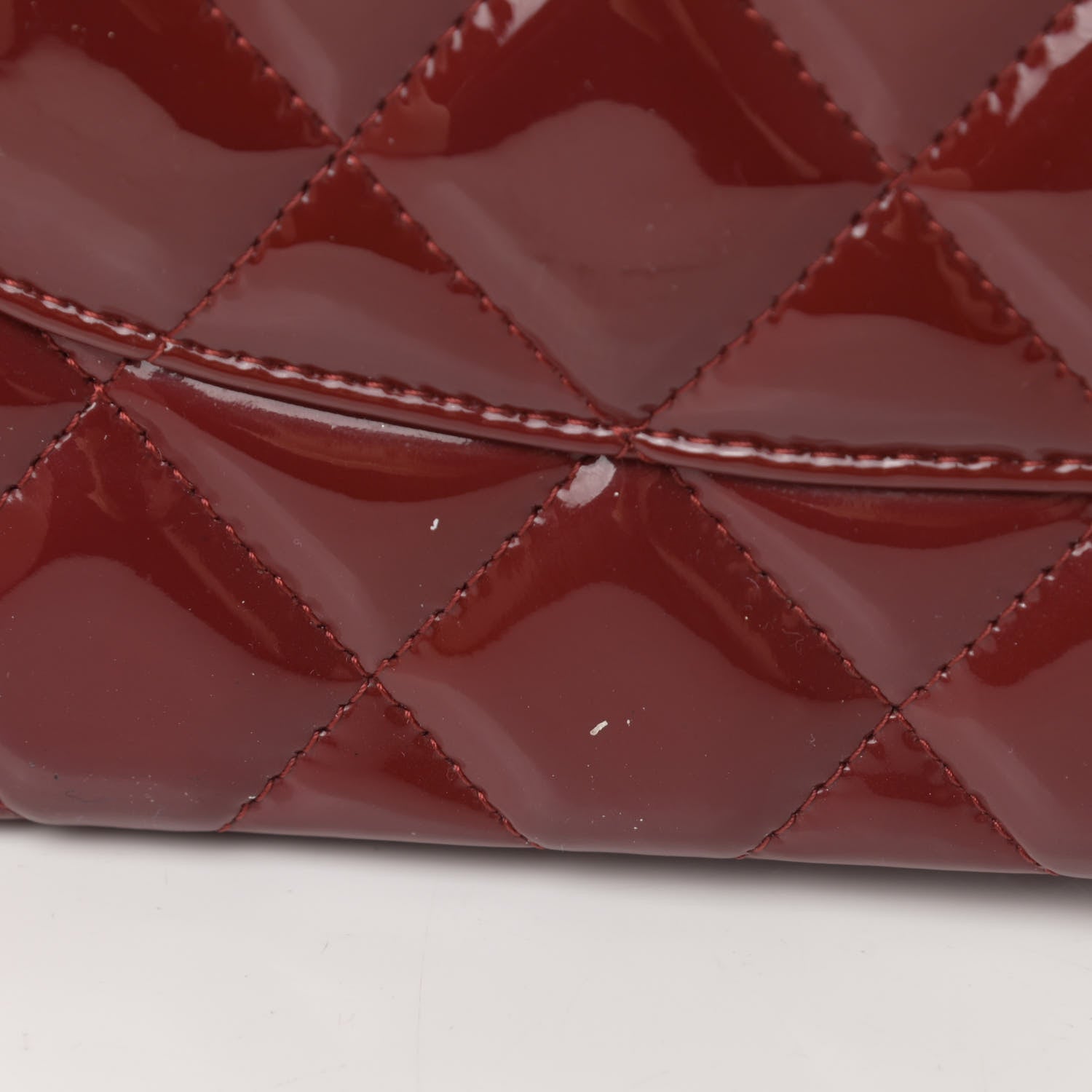 Chanel Patent Quilted Jumbo Double Flap Dark Red 20 of 20