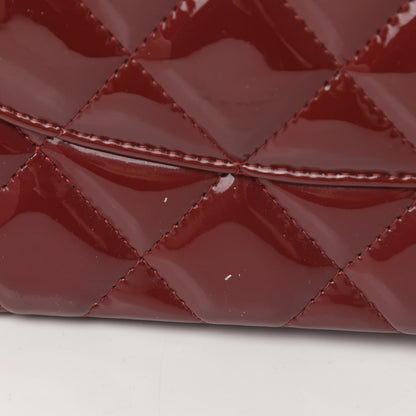 Chanel Patent Quilted Jumbo Double Flap Dark Red 20 of 20