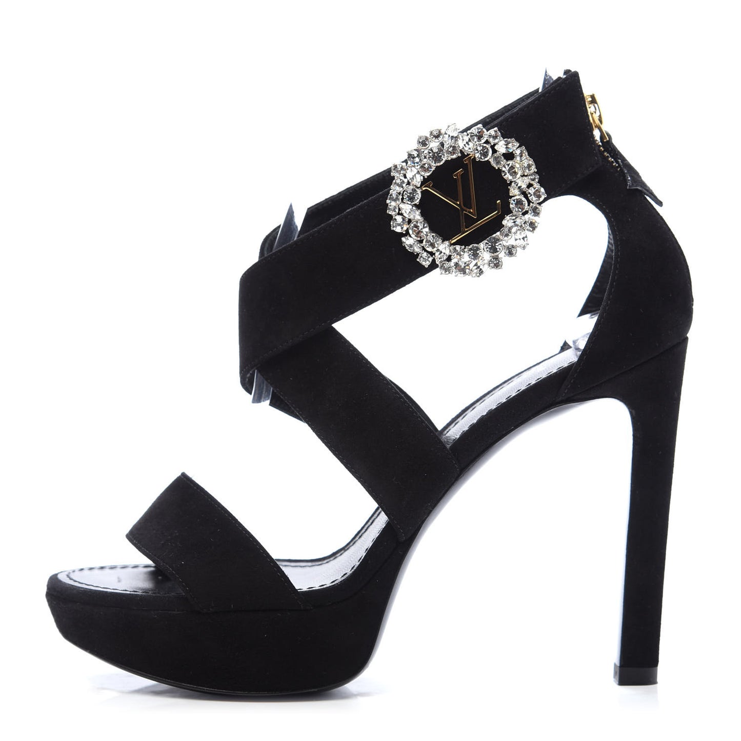 Suede Madeleine Platform Sandal 37 Black