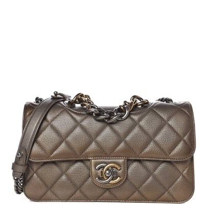 Chanel Metallic Goatskin Perfect Edge Medium Flap Gold Silver 1 of 8