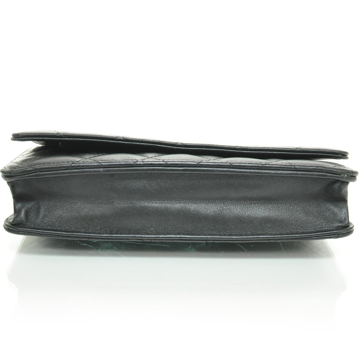 Lambskin Quilted Wallet On Chain WOC Black