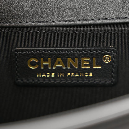 Chanel Calfskin Small Boy Logo Top Handle Flap Black 6 of 11