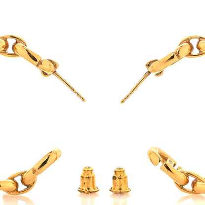 Christian Dior Metal Hoop Earrings Aged Gold 3 of 4