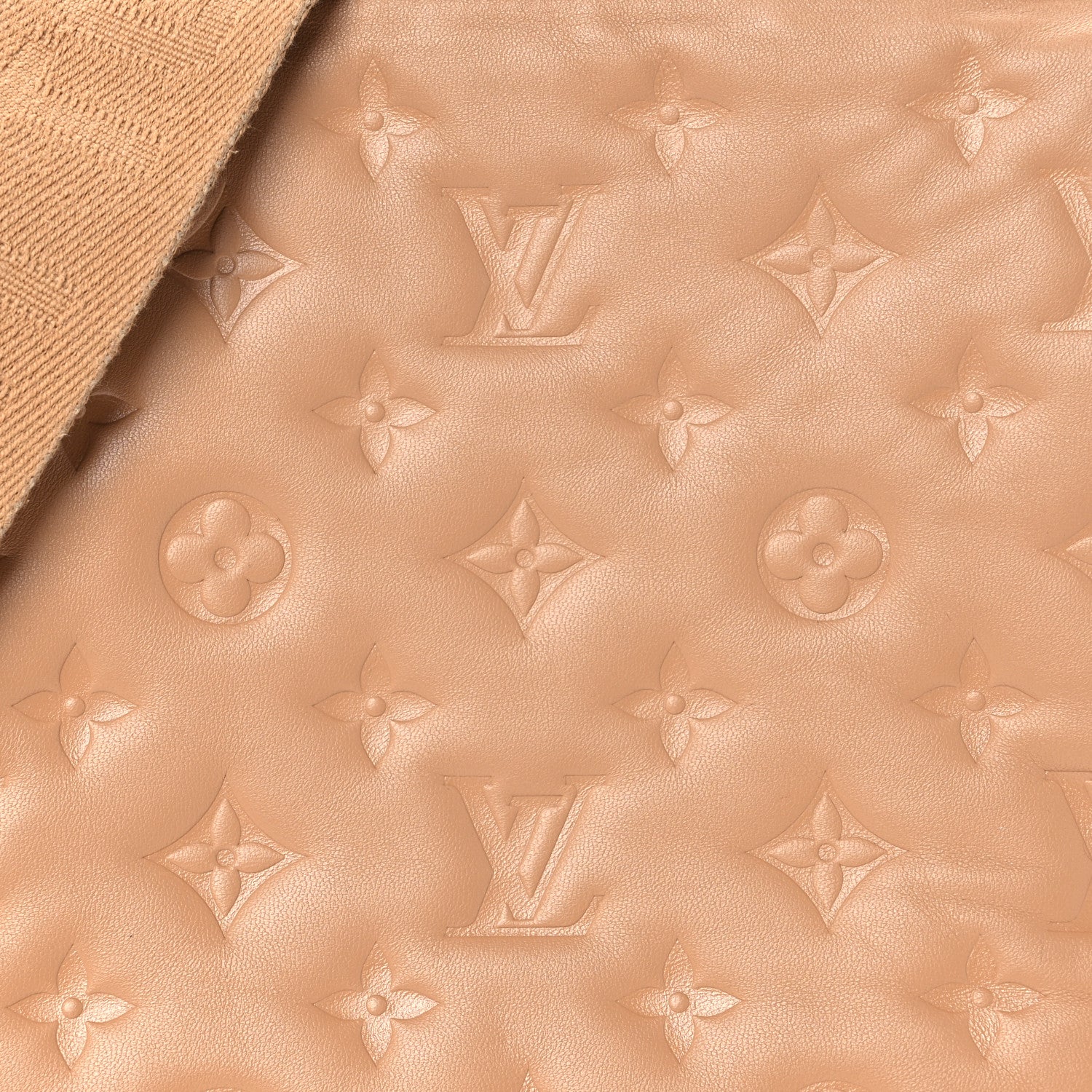 Louis Vuitton Lambskin Embossed Monogram Coussin PM Camel 9 of 11