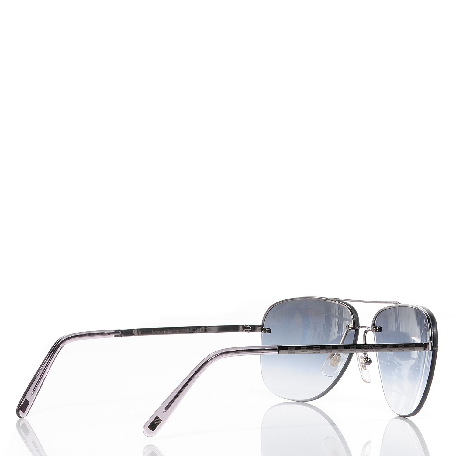 Louis Vuitton Damier Socoa Aviator Sunglasses Z0216U Silver 3 of 8