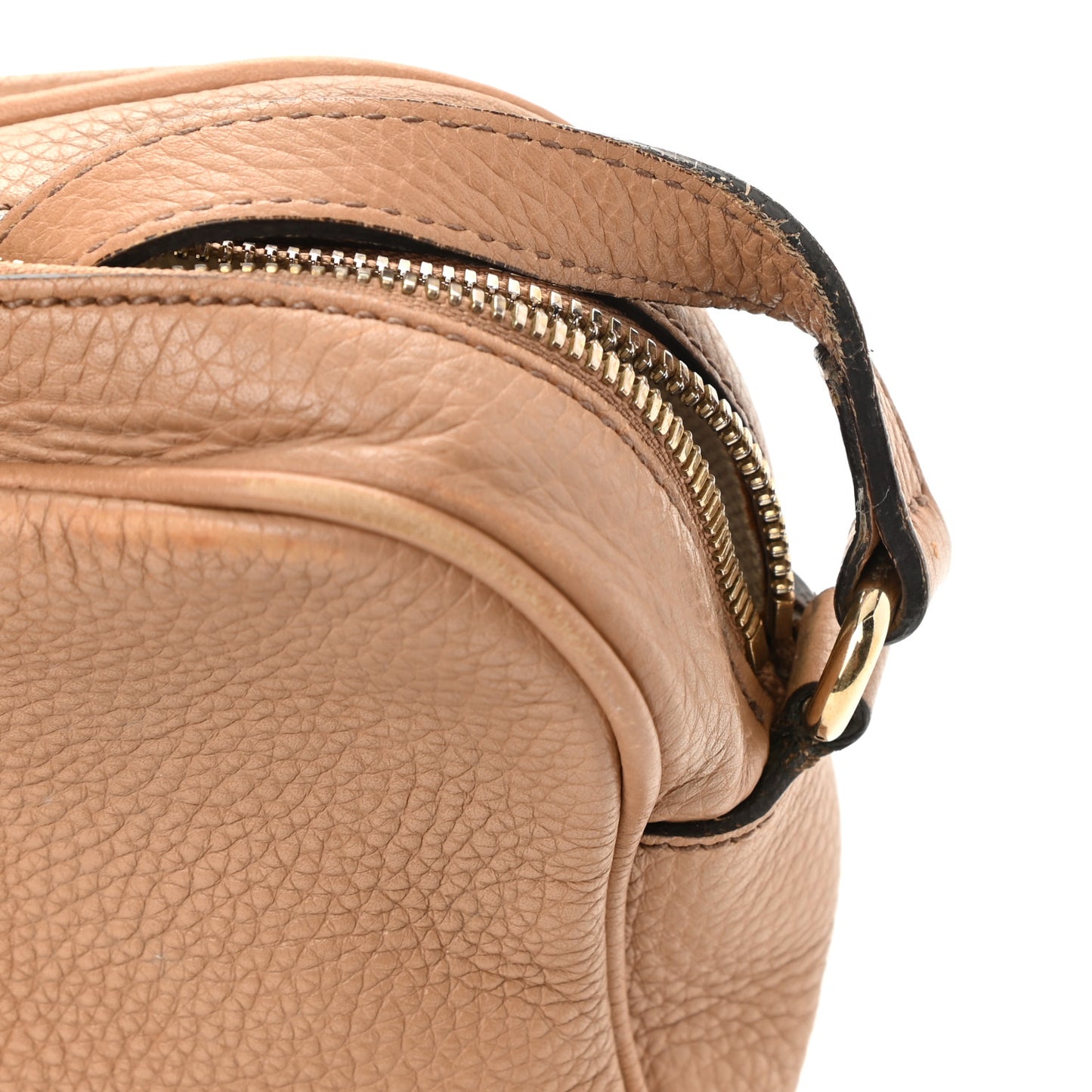 Pebbled Calfskin Small Soho Disco Bag Camelia