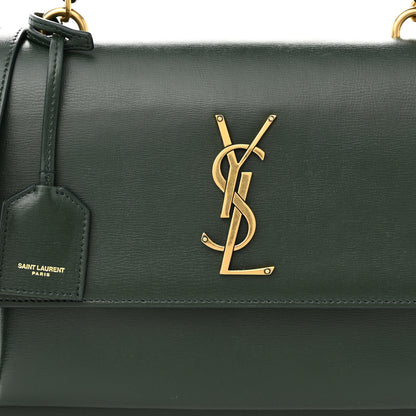 Saint Laurent Calfskin Medium Monogram Sunset Dark Green 8 of 10