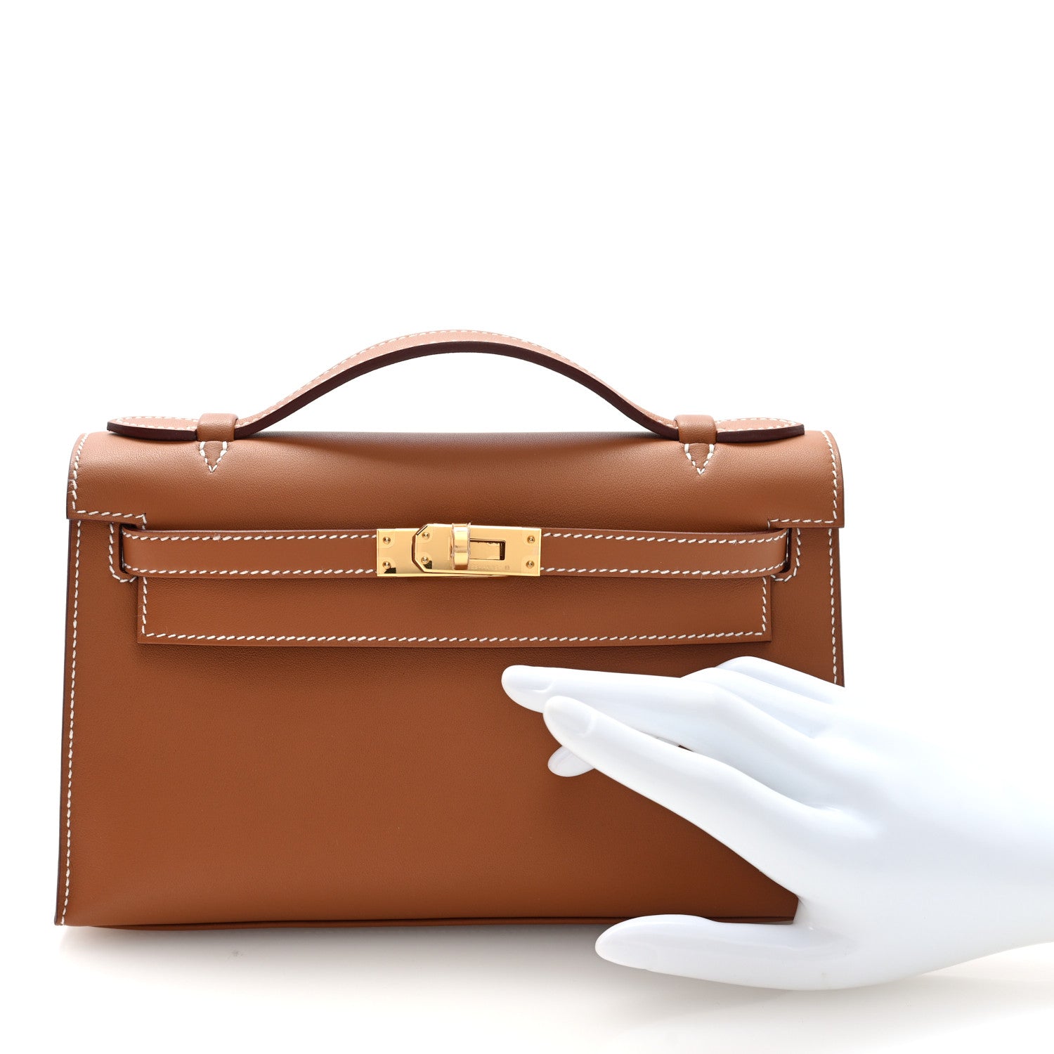 Hermes Swift Kelly Pochette Clutch Gold 3 of 20