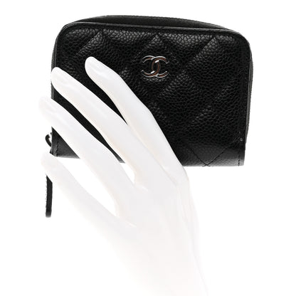 Chanel Caviar Quilted Zip Coin Purse Black 2 of 8