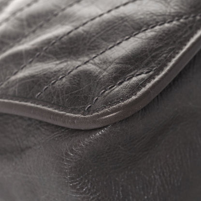 Saint Laurent Crinkled Calfskin Matelasse Monogram Medium Niki Chain Satchel Dark Chocolate 11 of 16