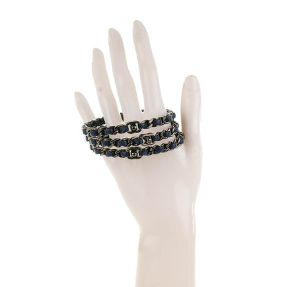 Chanel Lambskin Chain Turnlock CC Bangle Set of 3 Navy 2 of 4