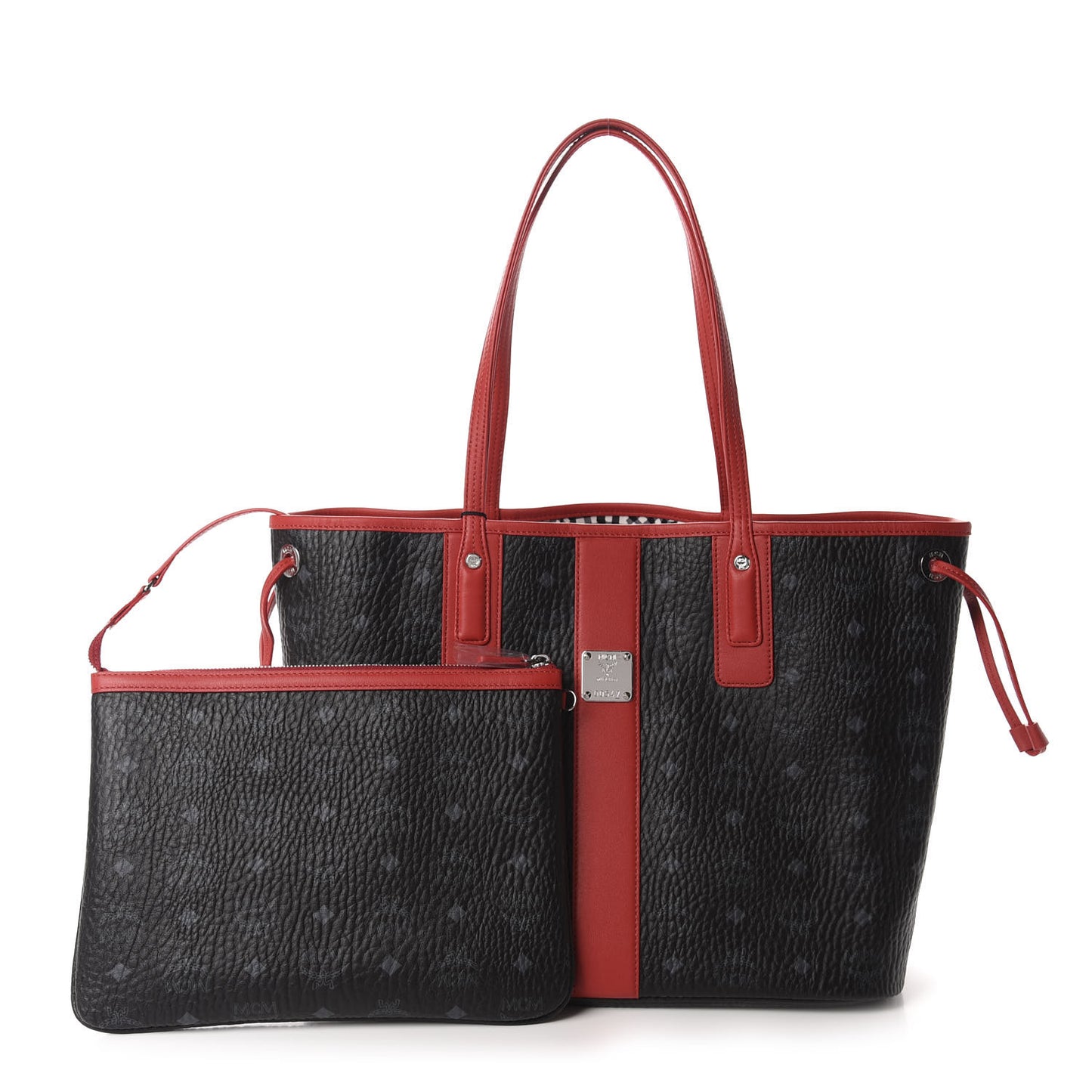 Visetos Medium Liz Reversible Shopper Tote Black Red