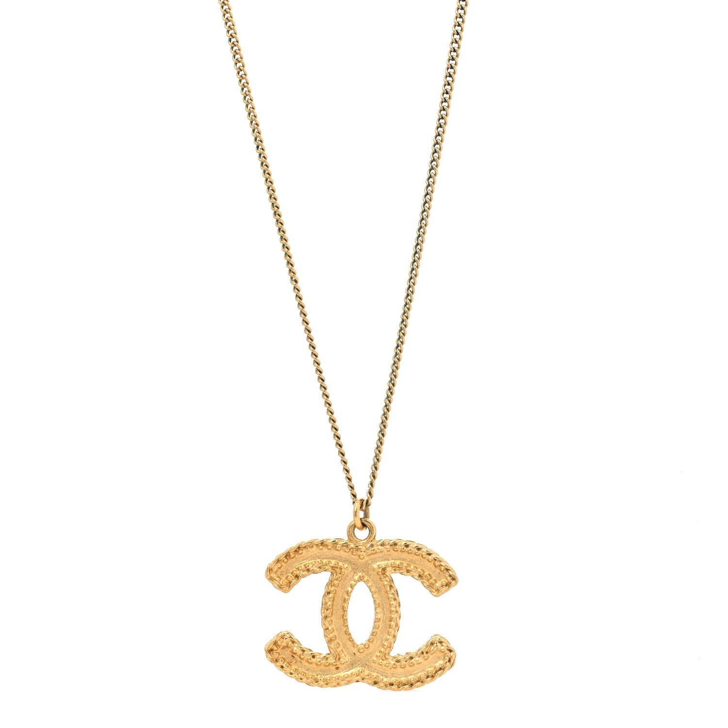 Chanel CC Necklace Matte Gold 1 of 4