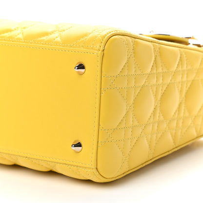 Christian Dior Lambskin Cannage Medium Lady Dior Yellow 9 of 10