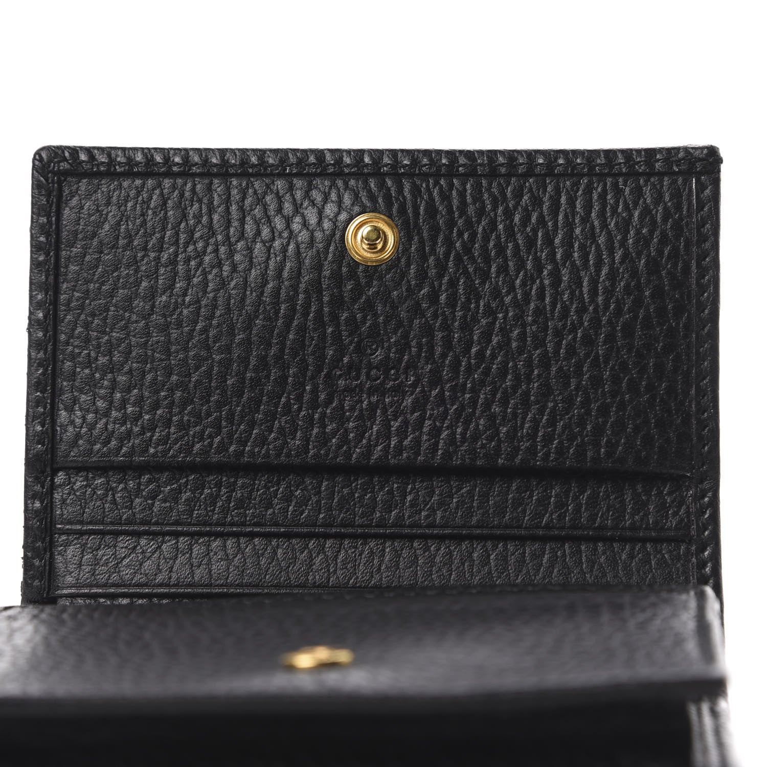 Gucci Pebbled Calfskin GG Marmont Card Case Black 8 of 9