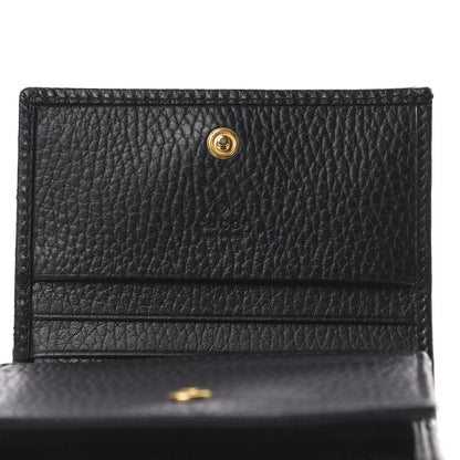 Gucci Pebbled Calfskin GG Marmont Card Case Black 8 of 9