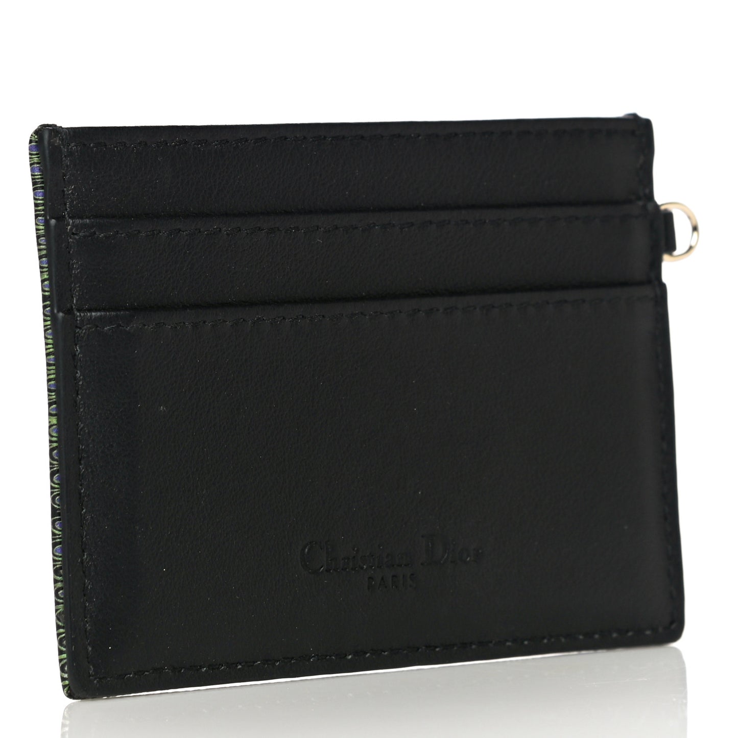Calfskin Animals Card Holder Green
