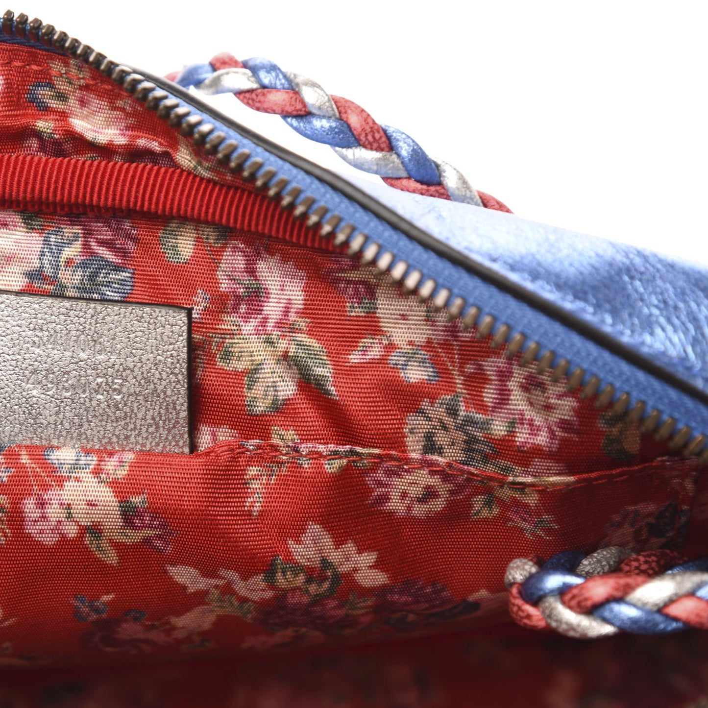 Laminated Nappa Trapuntata Small Zumi Shoulder Bag Rosso Marine Argento