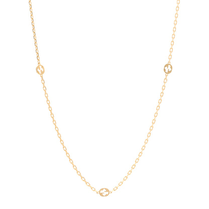 Gucci 18K Yellow Gold Running GG Station Necklace 1 of 5