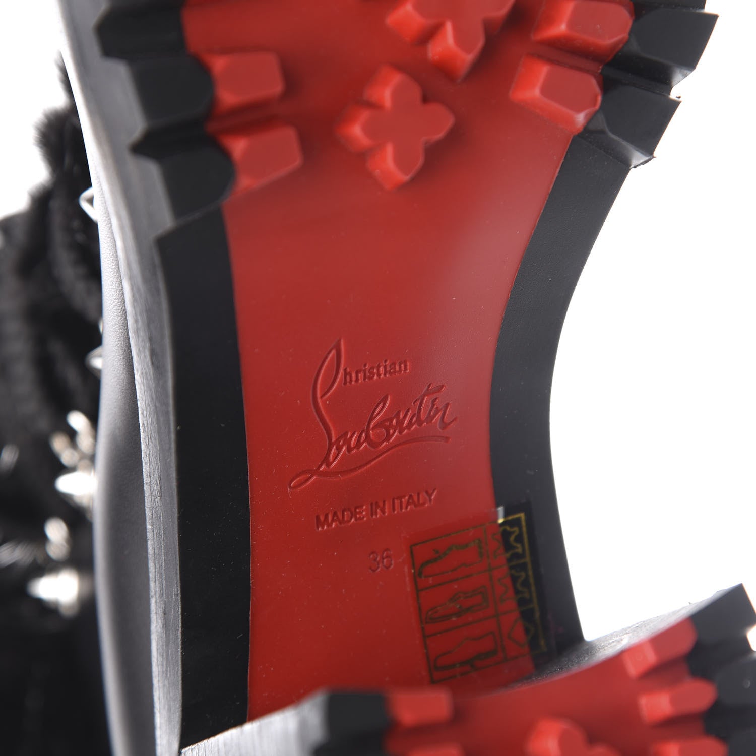 Christian Louboutin Nappa Fox Fur Fanny 70 Ankle Boots 36 Black 9 of 10
