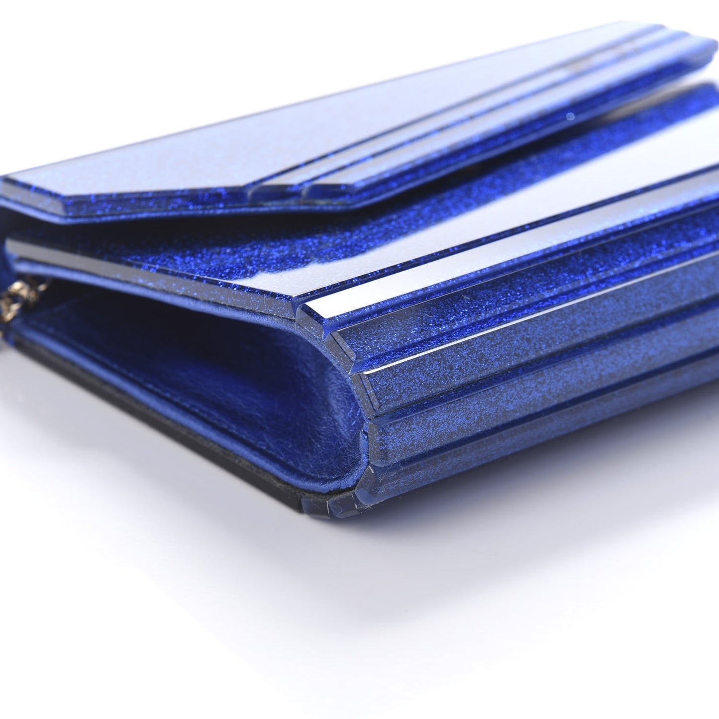 Acrylic Glitter Candy Clutch Blue