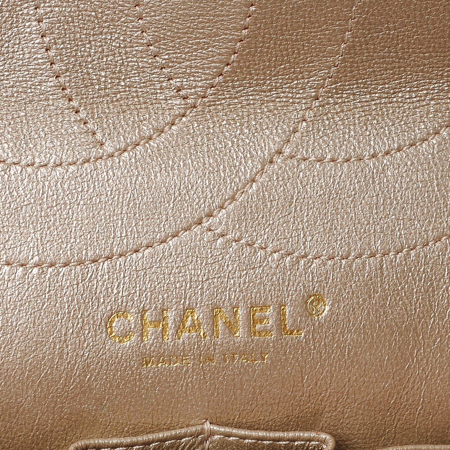 Metallic Aged Calfskin Quilted 2.55 Reissue 228 Flap Light Gold