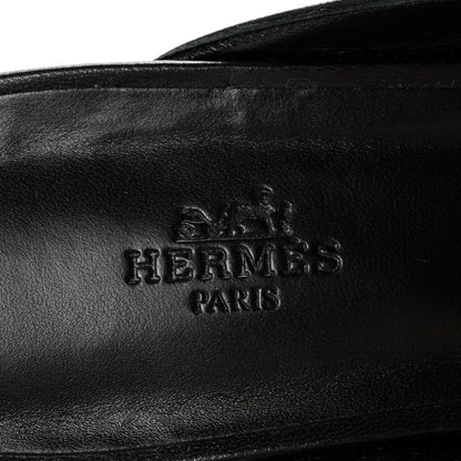 Hermes Glazed Calfskin Oz Mules 41 Black 8 of 10