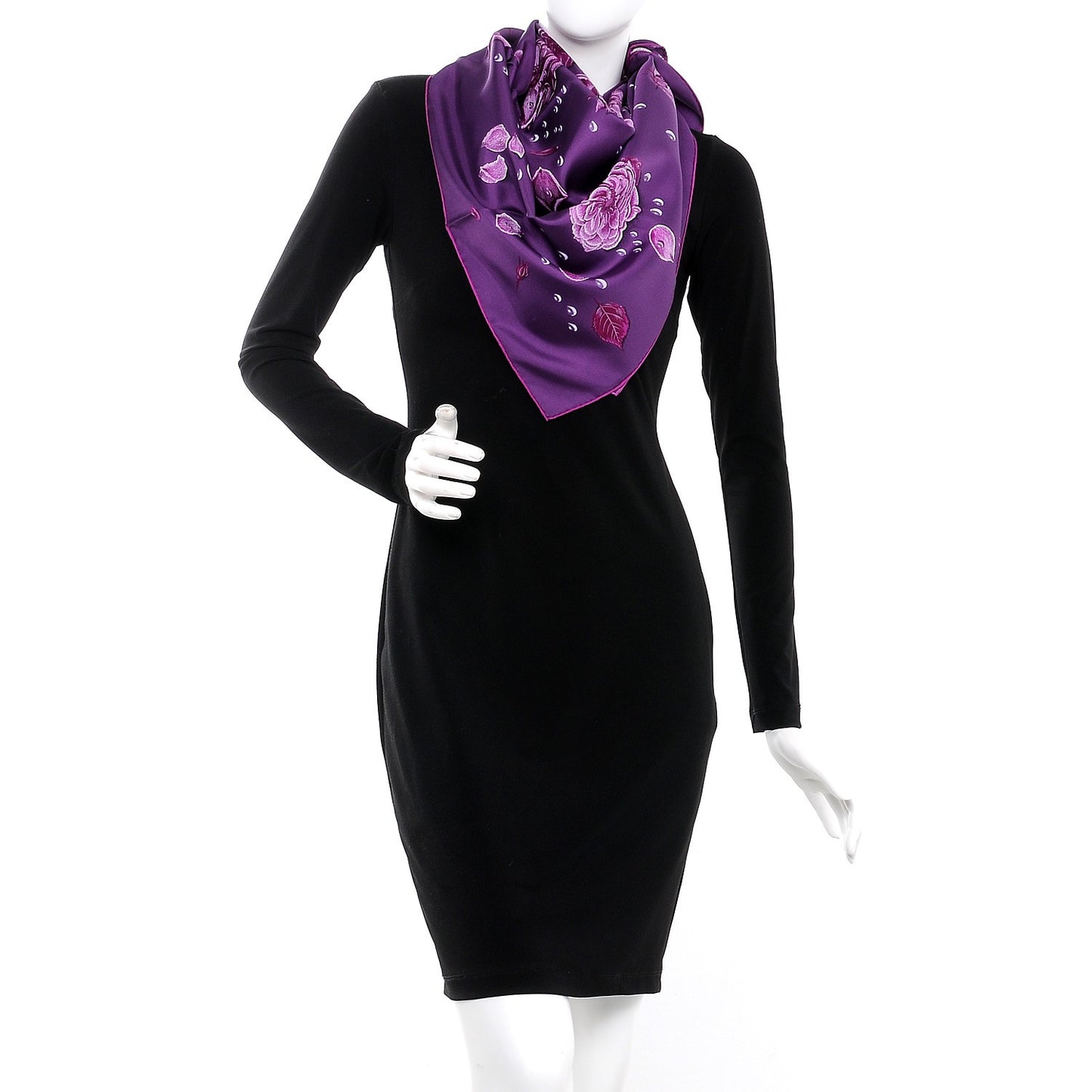 Silk La Rosee Scarf 90 Ultra Violet Parme Bougainville
