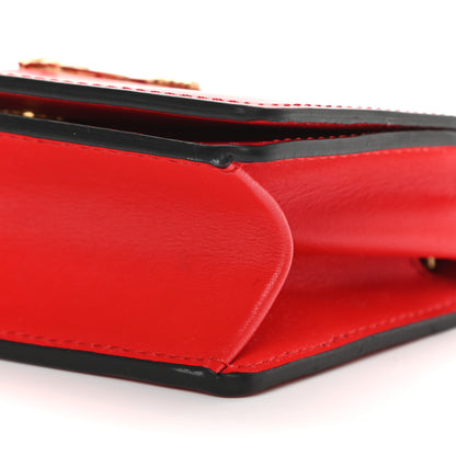Versace Vitello Mini Virtus Chain Clutch Red 8 of 8