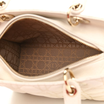 Christian Dior Lambskin Cannage Medium Lady Dior Ivory 5 of 11