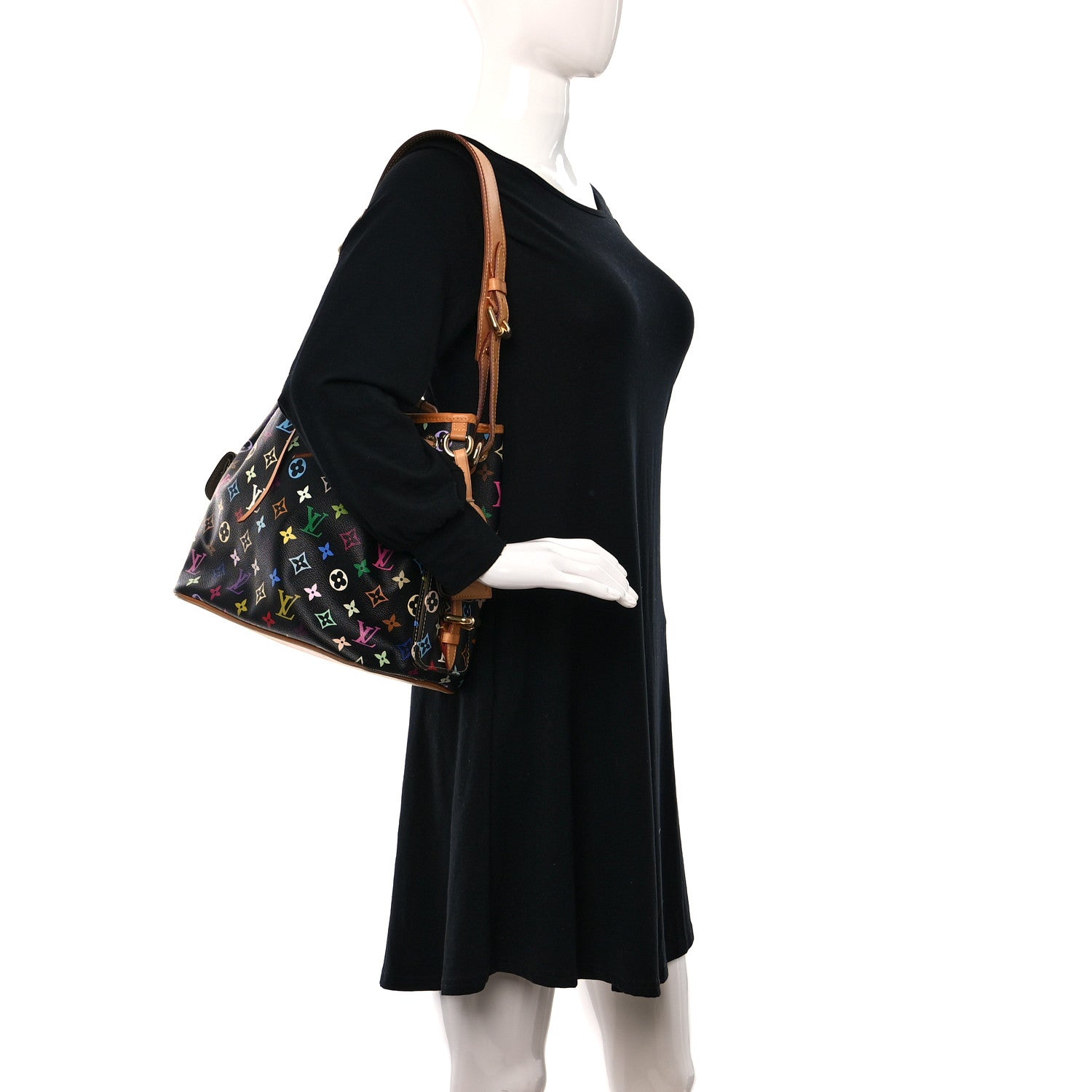 Louis Vuitton Monogram Multicolor Petit Noe Black 2 of 7