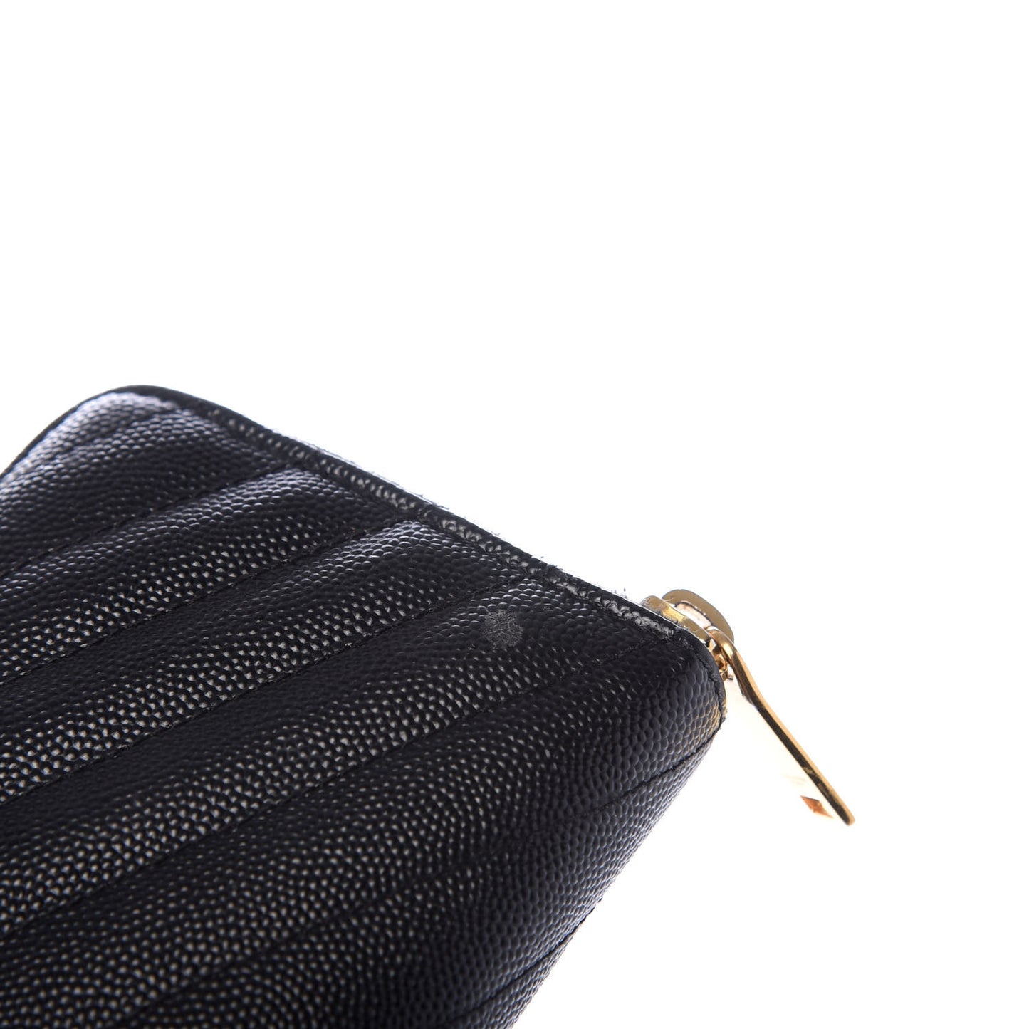 Grain De Poudre Matelasse Chevron Monogram Zip Around Wallet Black