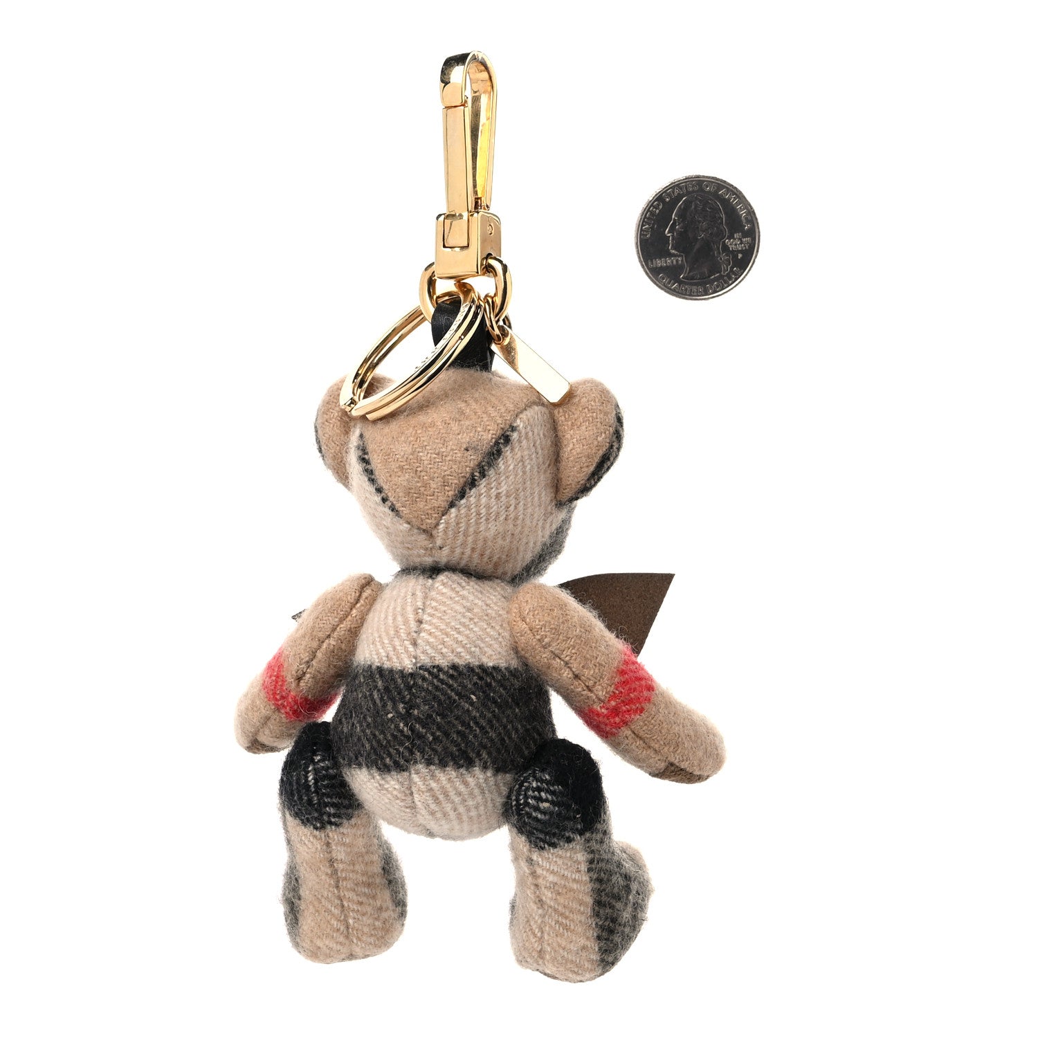Burberry Cashmere Vintage Check Thomas Bear Bag Charm Camel 2 of 3