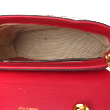 Chloe Calfskin Crocodile Embossed Small Aby Lock Dusky Red 5 of 9