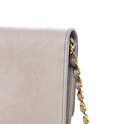 Prada Saffiano Metal Oro Chain Wallet Argilla 8 of 13