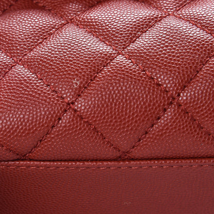 Chanel Caviar Quilted Small Coco Handle Flap Dark Red 10 of 11