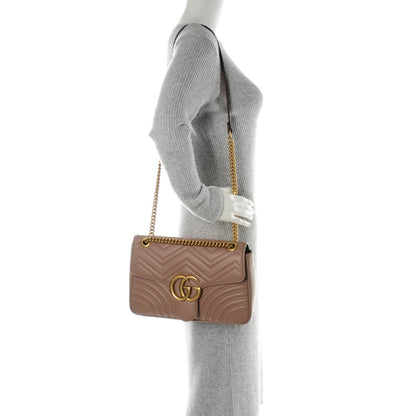 Gucci Calfskin Matelasse Medium GG Marmont Shoulder Bag Porcelain Rose 2 of 7